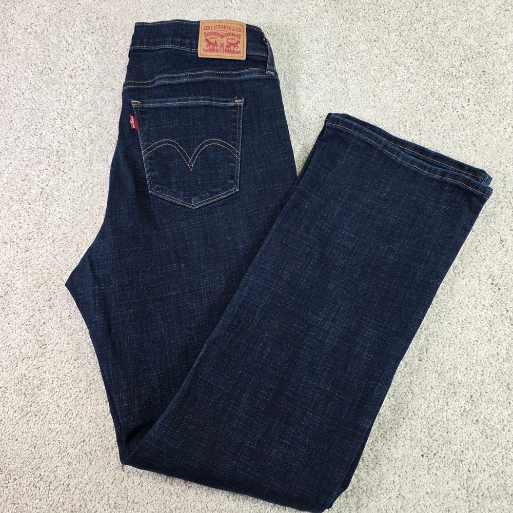 Levi's Women Classic Bootcut Jeans 12M W31 L32 Dark Wash Island Rinse Stretch